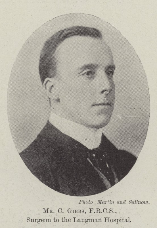 Mr. C Gibbs, FRCS, kirurg på Langman Hospital af English Photographer