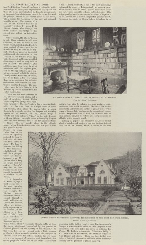 Mr. Cecil Rhodes derhjemme af English Photographer