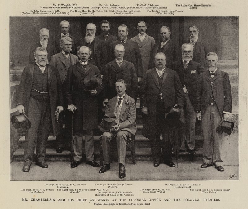 Chamberlain og hans chefassistenter ved Colonial Office og Colonial Premiers af English Photographer