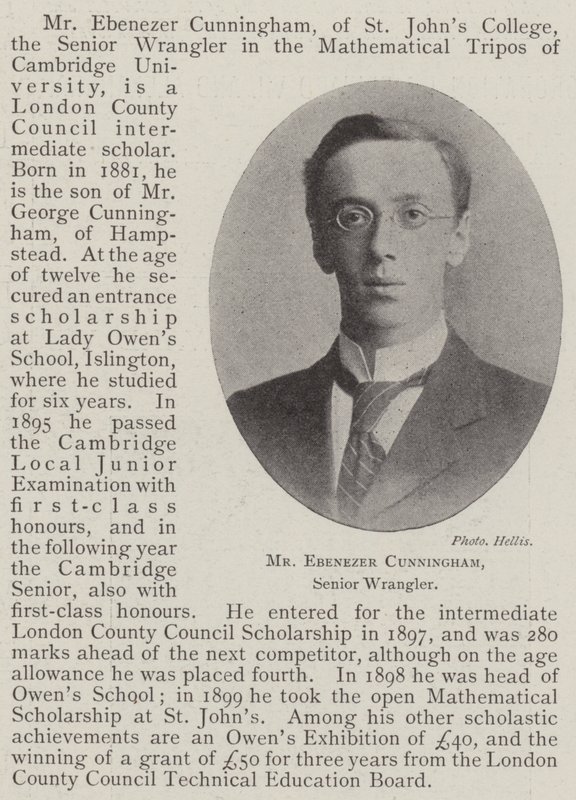 Mr. Ebenezer Cunningham, Senior Wrangler af English Photographer