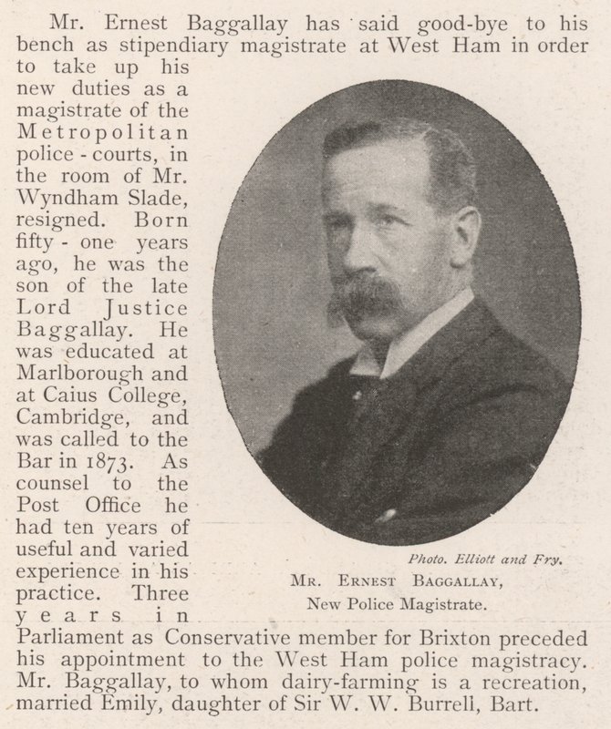 Ernest Baggallay, ny politidommer af English Photographer