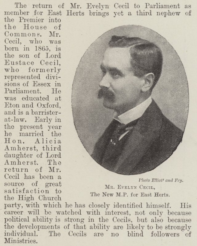 Evelyn Cecil, det nye parlamentsmedlem for East Herts af English Photographer