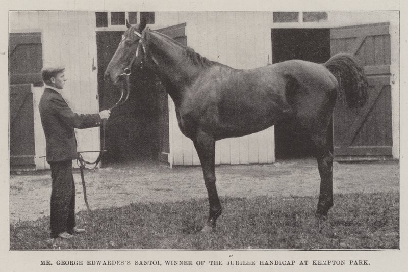 Mr. George Edwardess Santoi, vinder af Jubilee Handicap i Kempton Park af English Photographer