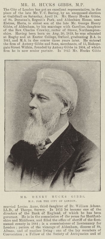 Henry Hucks Gibbs, MP for City of London af English Photographer