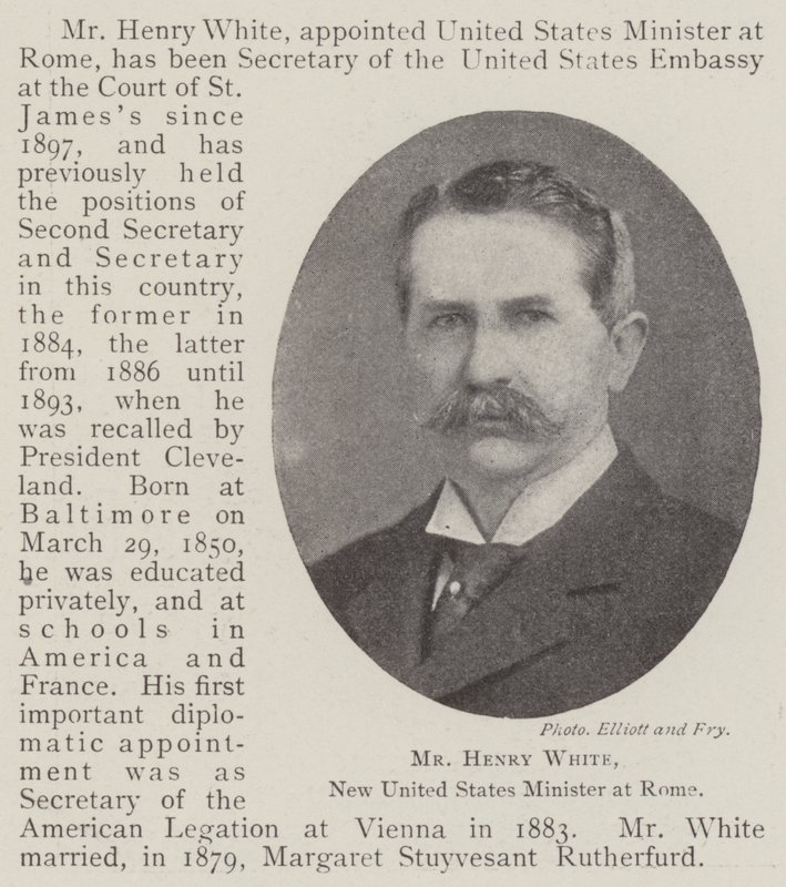 Henry White, ny amerikansk minister i Rom af English Photographer