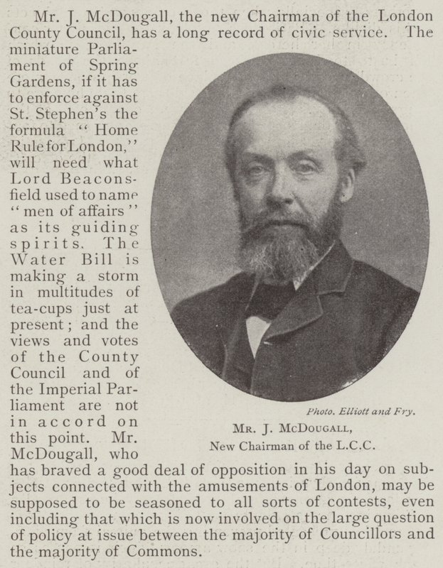 Mr J McDougall, ny formand for LCC af English Photographer