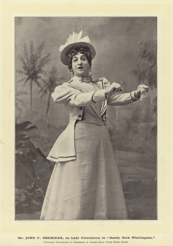Mr John F Sheridan, som Lady Fitzwarren i Dandy Dick Whittington af English Photographer