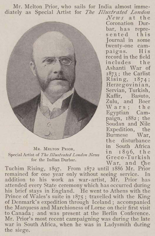 Mr. Melton Prior, Special Artist of The Illustrated London News for det indiske Durbar af English Photographer