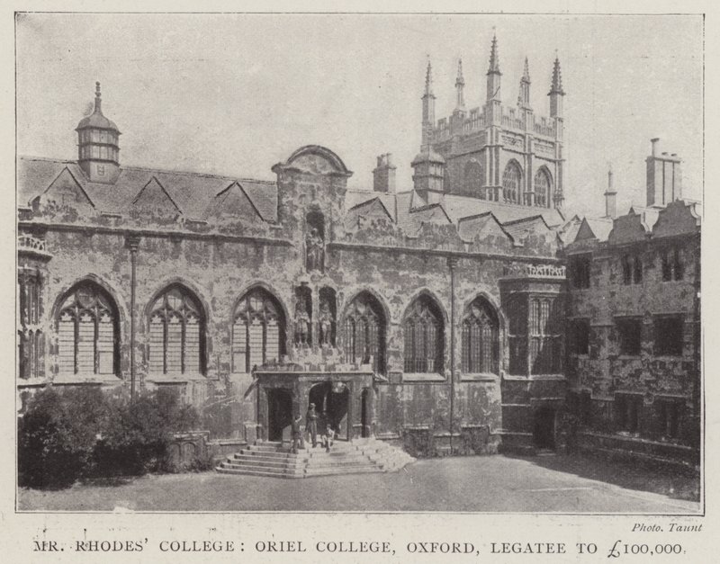 Mr Rhodes College, Oriel College, Oxford, Legatee til £100.000 af English Photographer