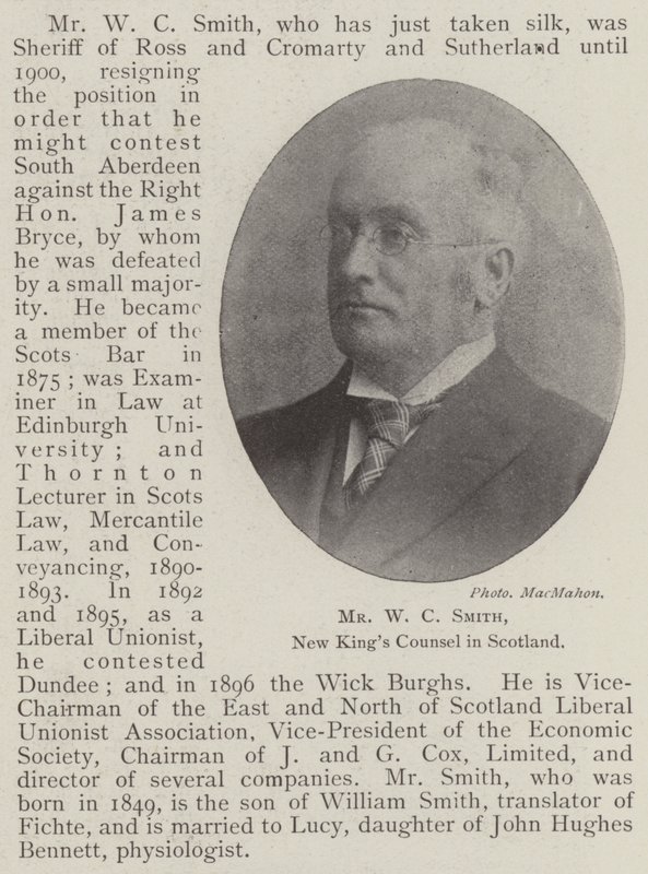 W C Smith, New Kings Counsel i Skotland af English Photographer