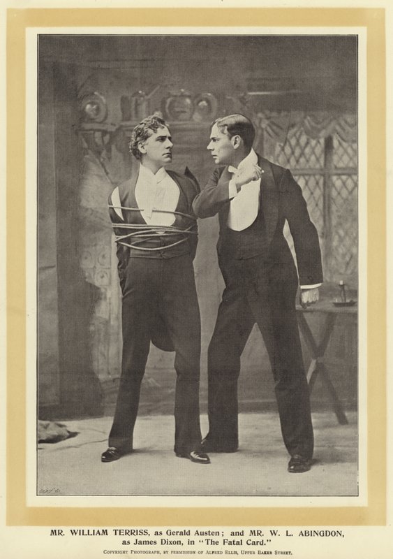 William Terriss, som Gerald Austen, og W L Abingdon, som James Dixon, i The Fatal Card af English Photographer