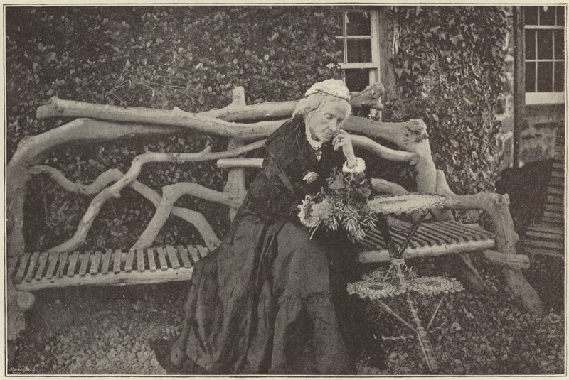 Fru Gladstone i haven til Blackcraig Castle af English Photographer