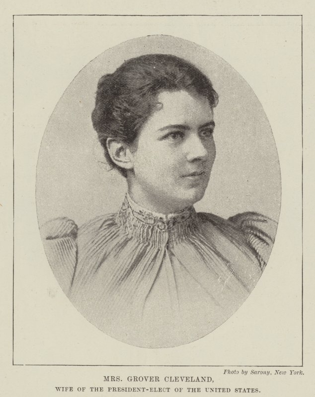 Fru Grover Cleveland, hustru til den valgte præsident i USA af English Photographer