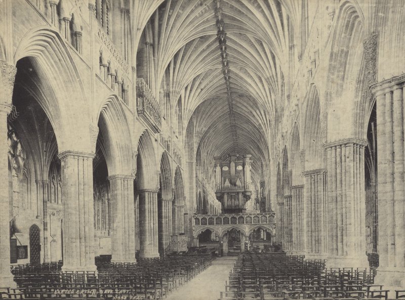 Skibet af Exeter Cathedral, Devon af English Photographer