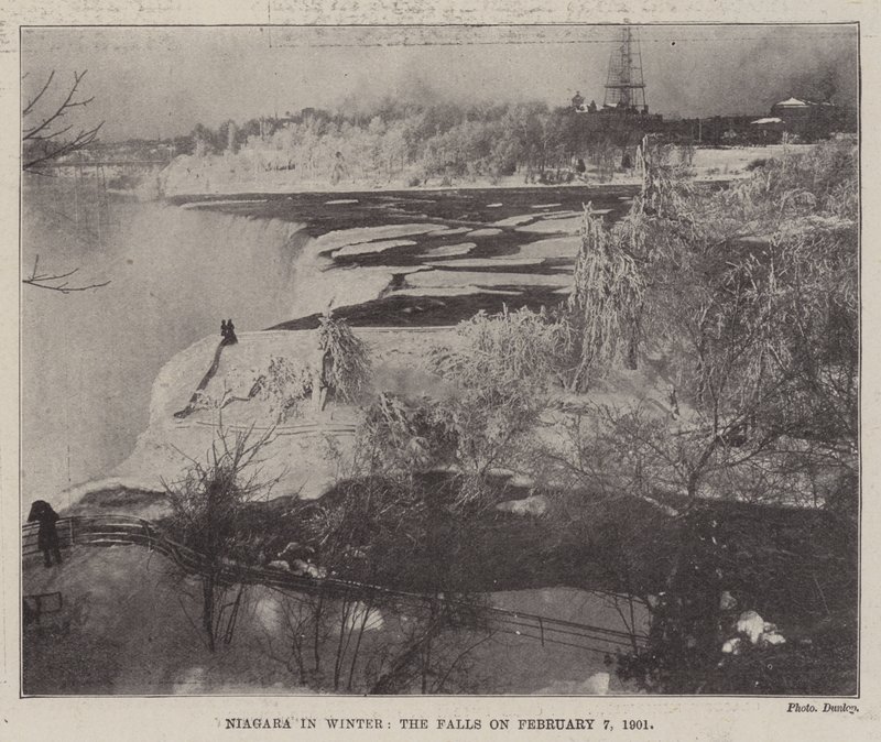 Niagara om vinteren, vandfaldene den 7. februar 1901 af English Photographer