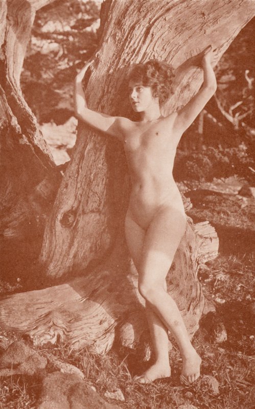 Nudistisk kunst: Jordbundet (s/h foto) af English Photographer