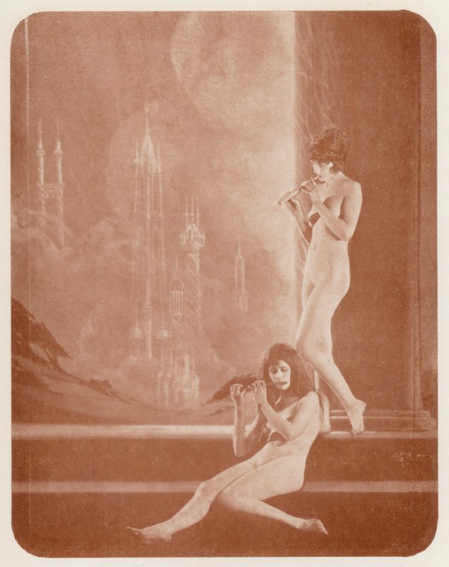 Nudistisk kunst: Glio og Erato (s/h-foto) af English Photographer