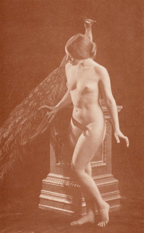 Nudistkunst: Påfuglen (s/h-foto) af English Photographer