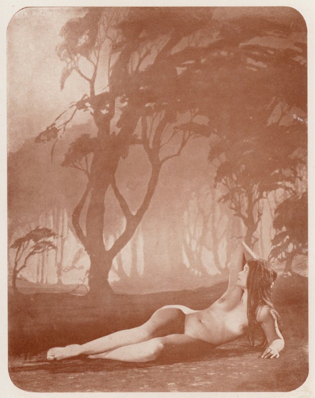 Nudistisk kunst: Tusmørke (s/h-foto) af English Photographer