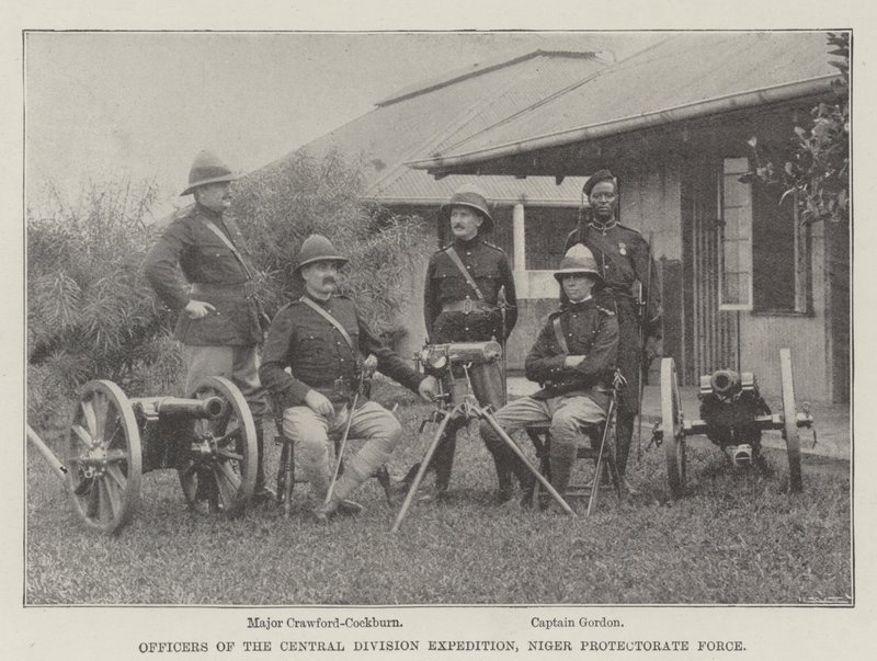 Officerer fra Central Division Expedition, Niger Protectorate Force af English Photographer