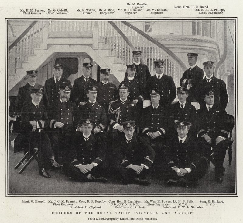 Officerer på Royal Yacht Victoria og Albert af English Photographer
