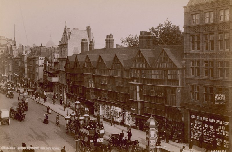 Gamle huse, Staple Inn, Holborn af English Photographer
