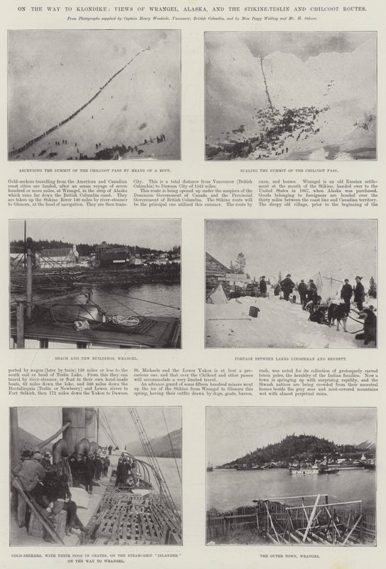 På vej til Klondike, udsigt over Wrangell, Alaska og Stikine-Teslin og Chilkoot ruterne af English Photographer