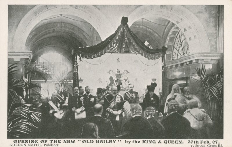 Åbning af Old Bailey af kongen og dronningen, 27. februar 1907 af English Photographer