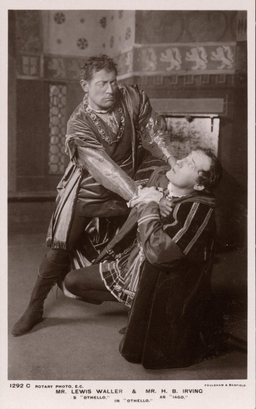 Othello drossel Iago, Lewis Waller og H B Irving (s/h foto) af English Photographer