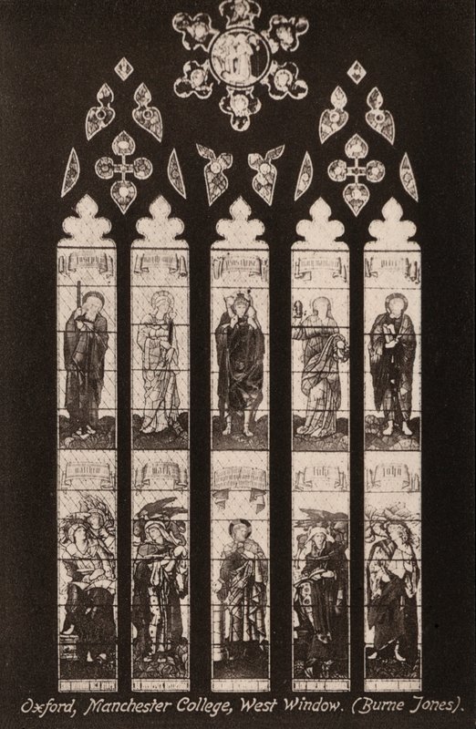 Oxford, Manchester College, West Window, Burne Jones (s/h-billede) af English Photographer