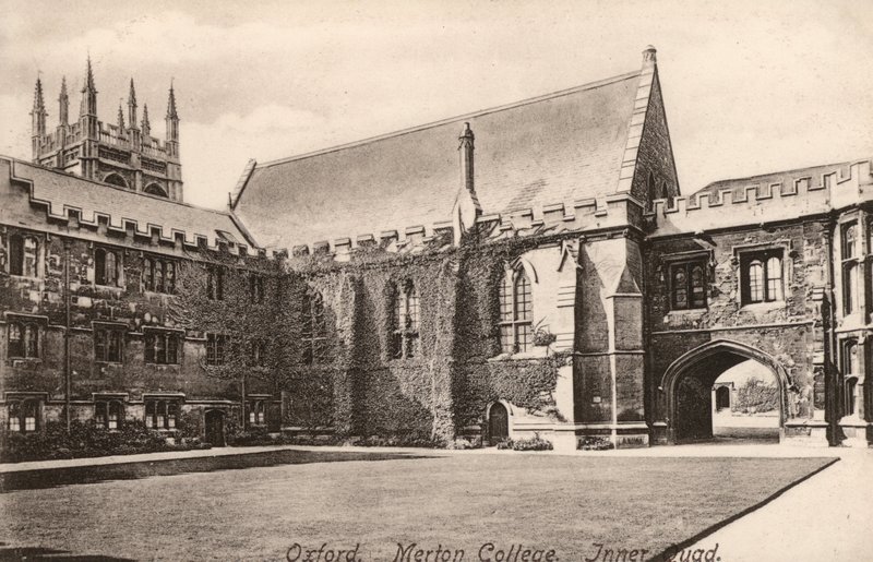 Oxford, Merton College, Inner Quad (s/h-billede) af English Photographer