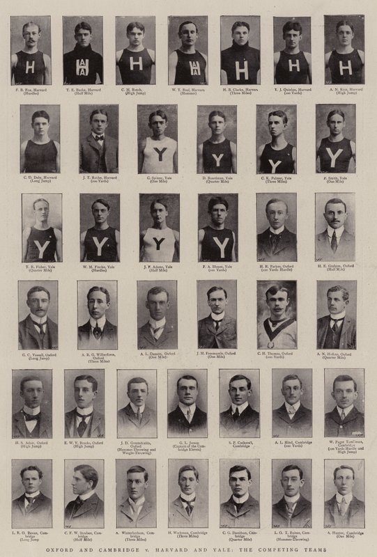 Oxford og Cambridge mod Harvard og Yale, de konkurrerende hold af English Photographer