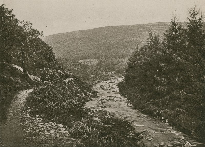 Sti ved Bagworthy Water, Doone Valley af English Photographer