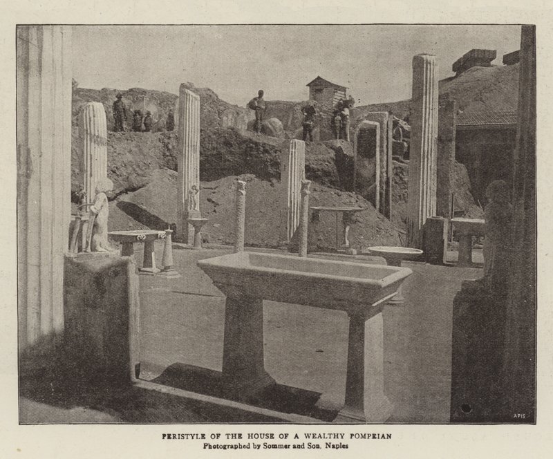 Peristyle af en velhavende Pompeians hus af English Photographer
