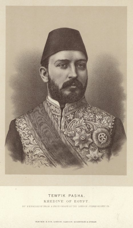 Portræt af Tewfik Pasha, Khedive i Egypten af English Photographer