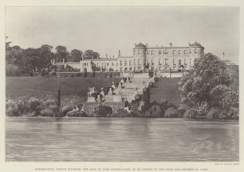 Powerscourt, County Wicklow, sæde for Lord Powerscourt, besøges af hertugen og hertuginden af York af English Photographer