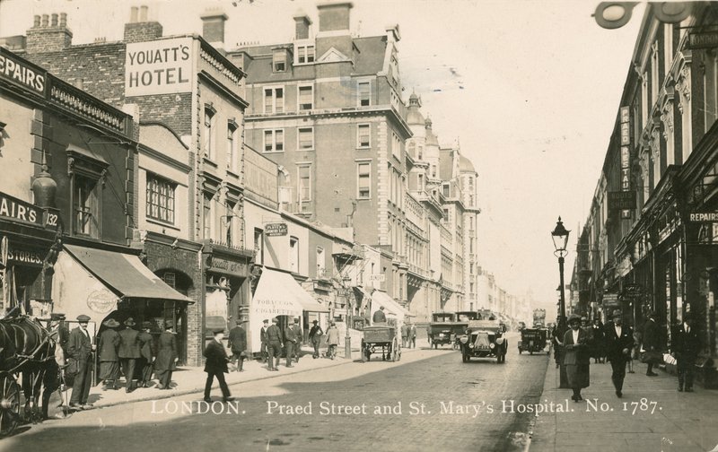 Praed Street og St Marys Hospital, London af English Photographer