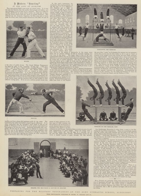 Forberedelse til militærturneringen på Hærens Gymnastikskole, Aldershot af English Photographer