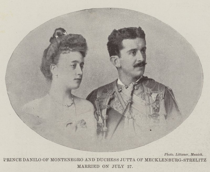 Prins Danilo af Montenegro og hertuginde Jutta af Mecklenburg-Strelitz giftede sig den 27. juli af English Photographer