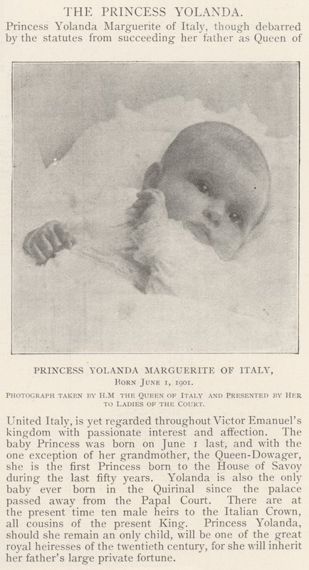 Prinsesse Yolanda Marguerite af Italien, født 1. juni 1901 af English Photographer