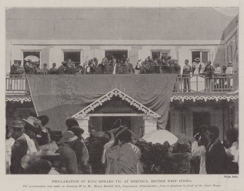 Proklamation af kong Edward VII på Dominica, Britisk Vestindien af English Photographer