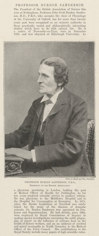 Professor Burdon Sanderson, FRS, formand for British Association af English Photographer
