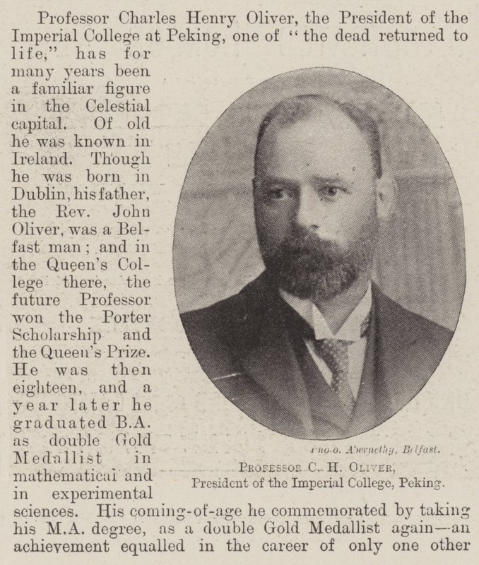 Professor CH Oliver, præsident for Imperial College, Peking af English Photographer