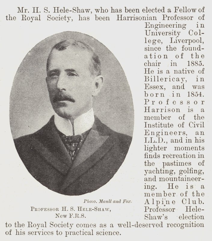 Professor H S Hele-Shaw, New FRS af English Photographer