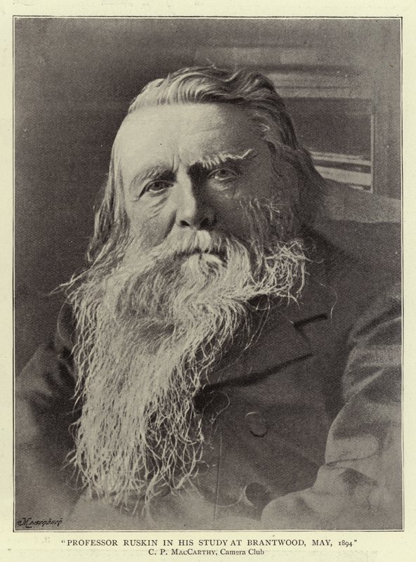 Professor Ruskin i sit studie i Brantwood, maj 1894 af English Photographer