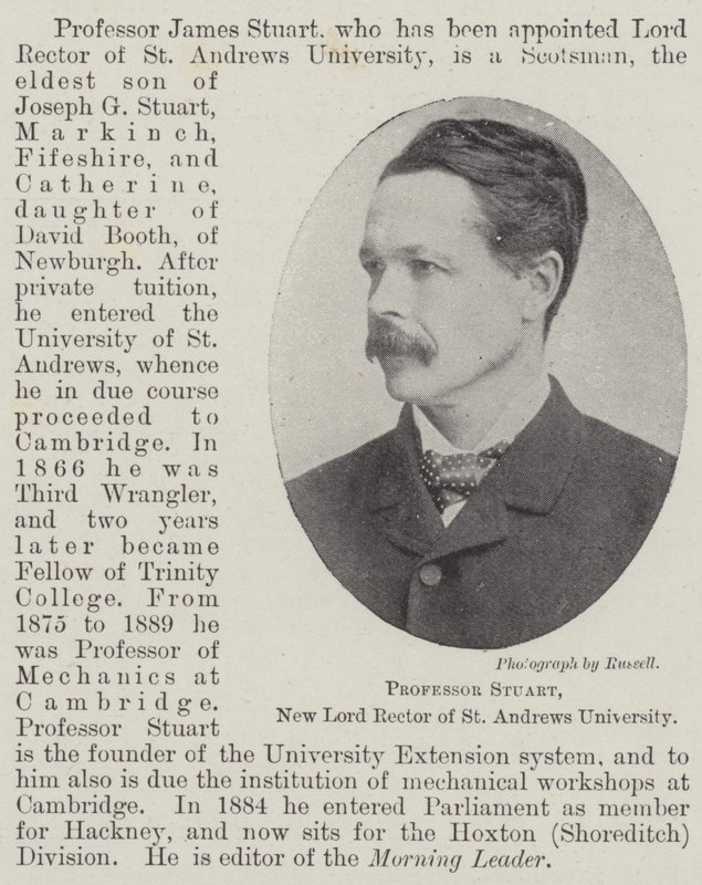 Professor Stuart, New Lord Rector ved St. Andrews University af English Photographer