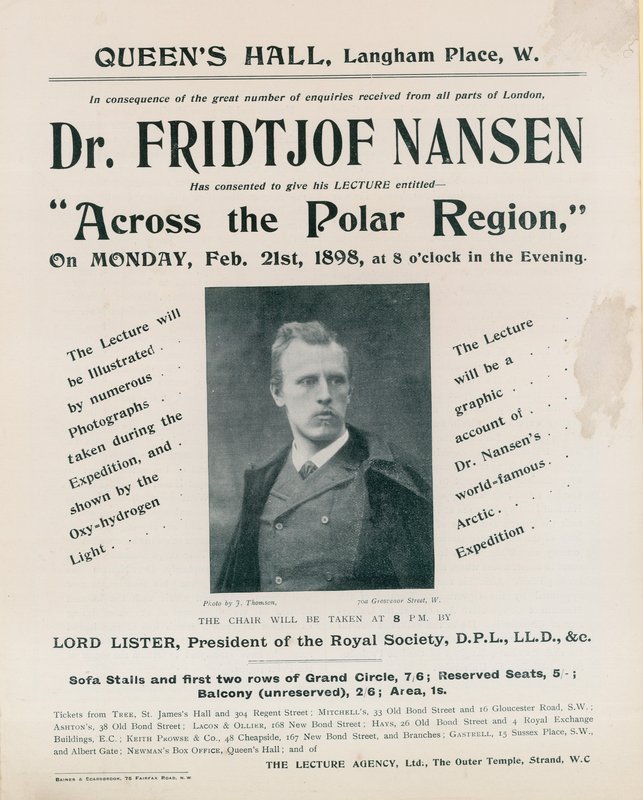Program for Dr. Fridtjof Nansen-foredrag, Across the Polar Region af English Photographer