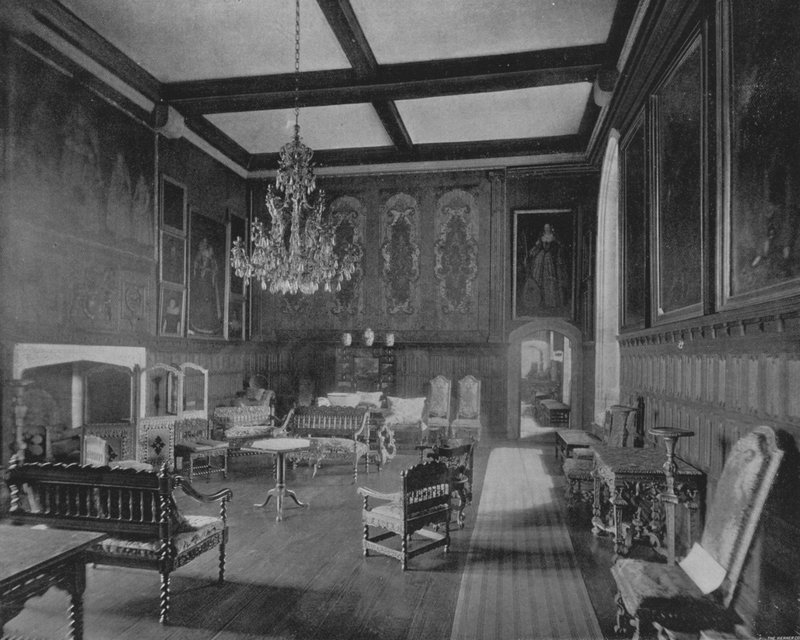 Dronning Elizabeths værelse i Penshurst Place (s/h-billede) af English Photographer