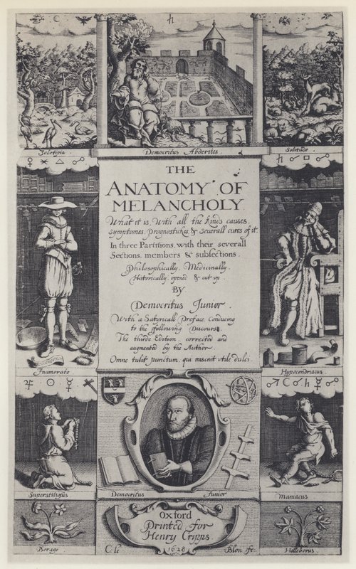 R Burton, The Anatomy of Melancholy, tredje udgave, J Lichfield for H Cripps, Oxford 1628 (s/h-foto) af English Photographer