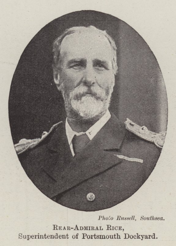 Kontreadmiral Rice, Superintendent for Portsmouth Dockyard af English Photographer